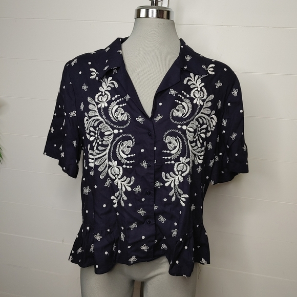 ZARA embroidered top size L - Picture 2 of 11